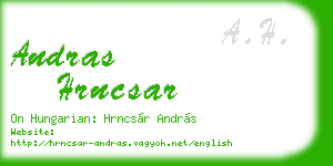 andras hrncsar business card